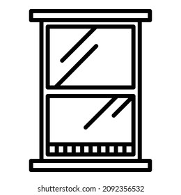 Exterior Building Window Flat Icon Isolated On White Background