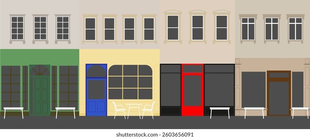 exterior buildings vector illustration. buildings front view.