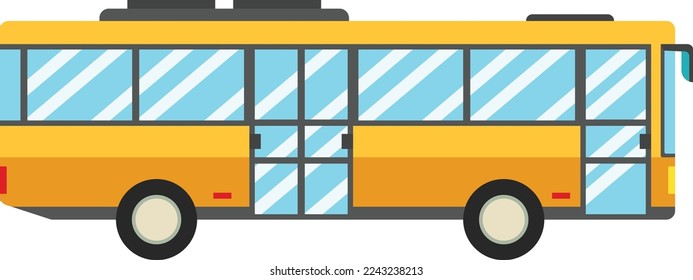 Außenbus Vectorside Design Gelbe Transportschule Bus auf Rädern Illustration Art