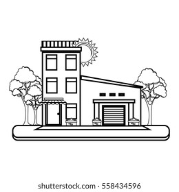 exterior cute building icon