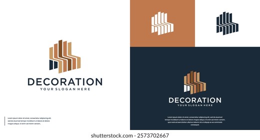 Exterior decoration, with abstract garden chair shape, logo graphic template.