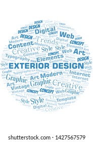 Exterior Design word cloud. Wordcloud made with text only.
