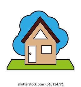 exterior house isolated icon vector illustration design