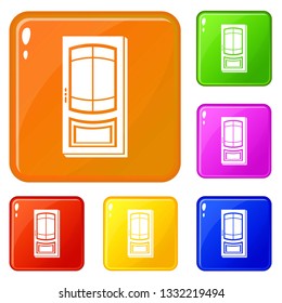 Exterior icons set collection vector 6 color isolated on white background