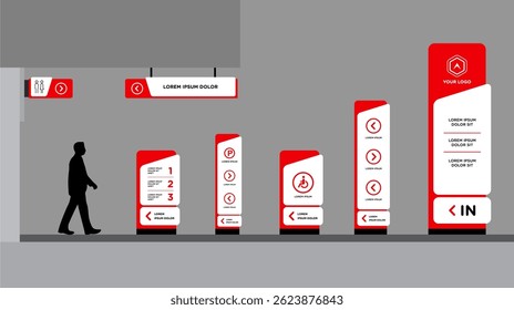 Exterior and interior signage template set corporate identity