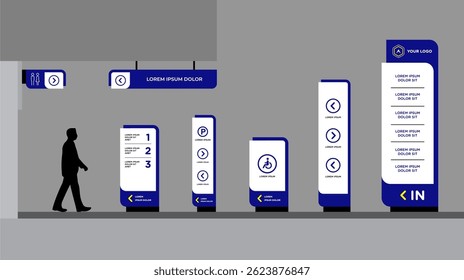 Exterior and interior signage template set corporate identity