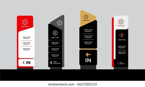 Exterior and interior signage template set corporate identity