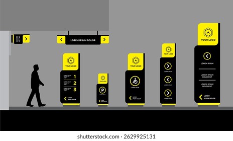 Exterior and interior signage template set corporate identity