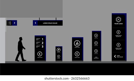 Exterior and interior signage template set corporate identity
