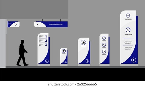 Exterior and interior signage template set corporate identity