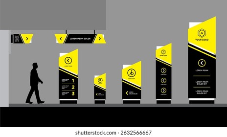 Exterior and interior signage template set corporate identity