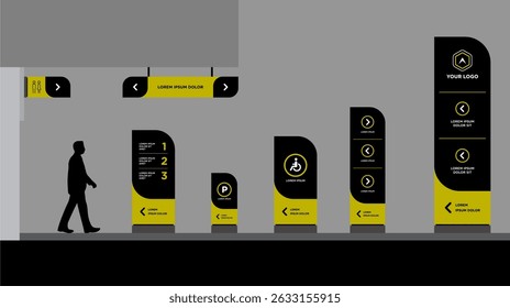 Exterior and interior signage template set corporate identity