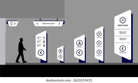 Exterior and interior signage template set corporate identity