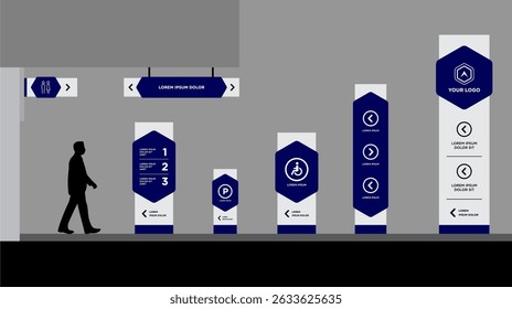 Exterior and interior signage template set corporate identity