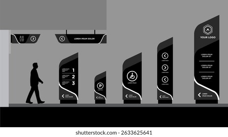 Exterior and interior signage template set corporate identity