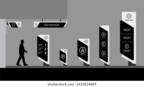 Exterior and interior signage template set corporate identity