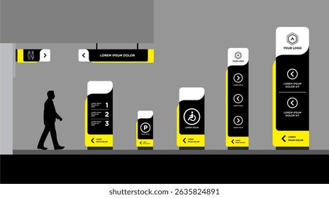 Exterior and interior signage template set corporate identity