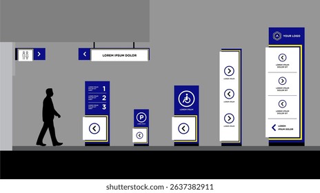 Exterior and interior signage template set corporate identity