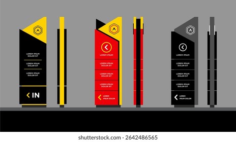 Exterior and interior signage template set corporate identity