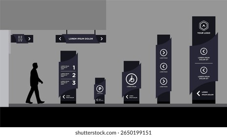 Conjunto de Plantilla de señalización exterior e interior
