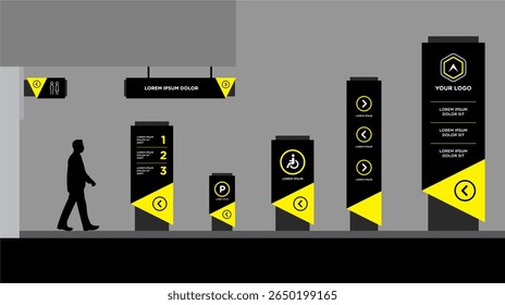 Conjunto de Plantilla de señalización exterior e interior
