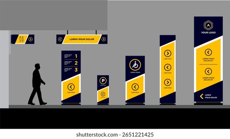 Exterior and interior signage template set corporate identity
