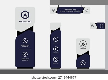 Exterior and interior signage template set corporate identity