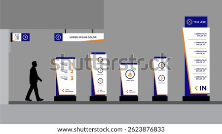 Exterior and interior signage template set corporate identity