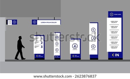 Exterior and interior signage template set corporate identity