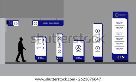 Exterior and interior signage template set corporate identity