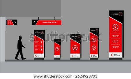 Exterior and interior signage template set corporate identity