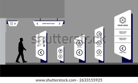 Exterior and interior signage template set corporate identity