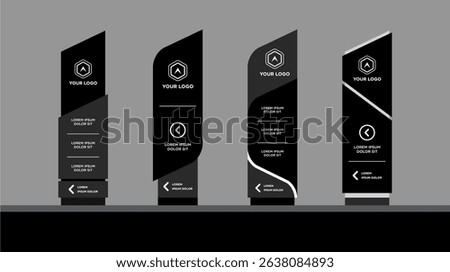 Exterior and interior signage template set corporate identity
