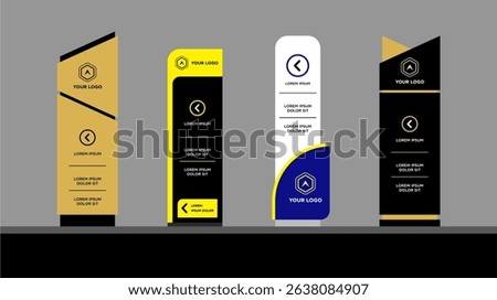 Exterior and interior signage template set corporate identity