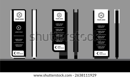 Exterior and interior signage template set corporate identity