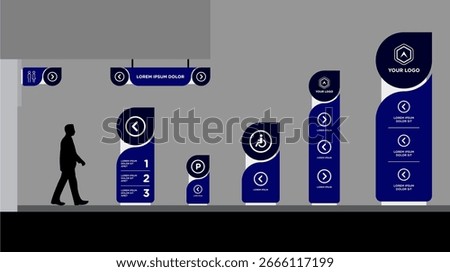 Exterior and interior signage template set corporate identity