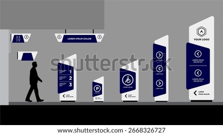 Exterior and interior signage template set corporate identity