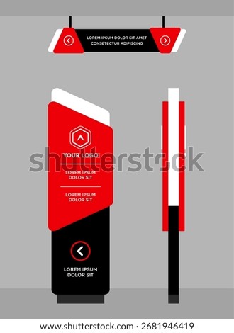 Exterior and interior signage template set corporate identity
