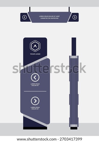 Exterior and interior signage template set corporate identity
