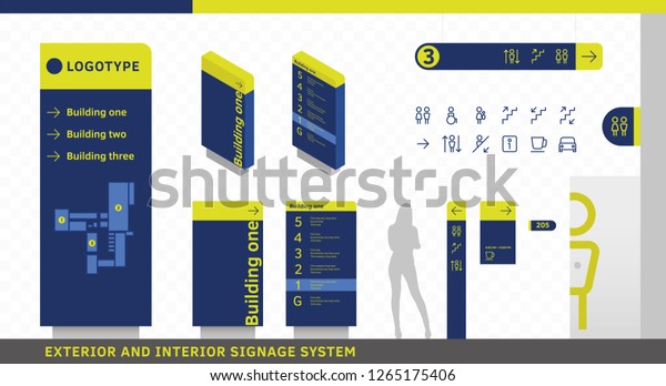 Exterior Interior Wayfinding Signage Signage System Stock