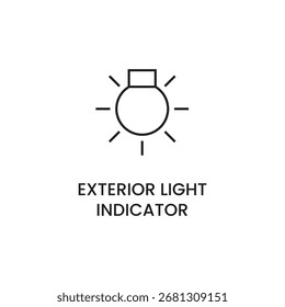 Um símbolo indicador luminoso exterior.