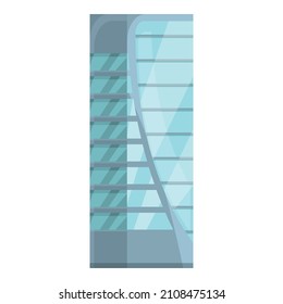 Exterior multistory icon cartoon vector. Condo block. Residential house