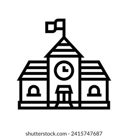 exterior school building line icon vector. exterior school building sign. isolated contour symbol black illustration