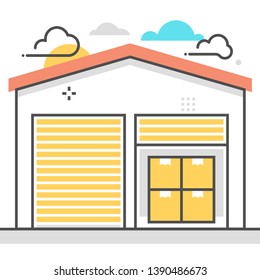 Exterior unit related, color line, vector icon for application and website development. The flat icon can be used as an illustration, background concept, graphics design, sign and symbol.