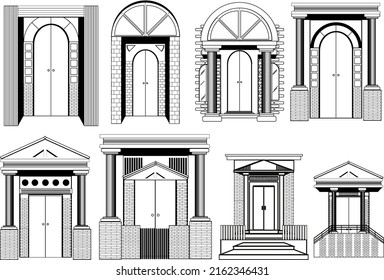 Exterior Vector of Front Door Variations