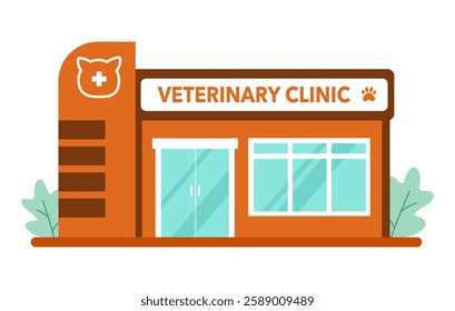 Exterior veterinary clinic concept vector illustration. Pet care center.