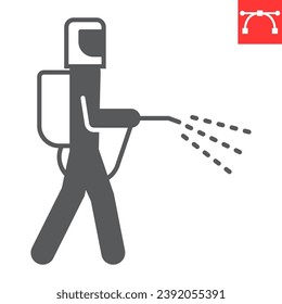 Exterminator glyph icon, pest control and pesticide, fumigation icon vector icon, vector graphics, editable stroke solid sign, eps 10.