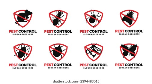 Exterminator, pest control logo set