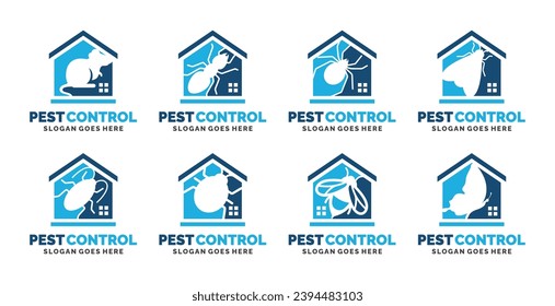 Exterminator, pest control logo set
