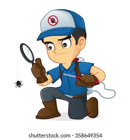 Exterminator searching for bugs and kill them